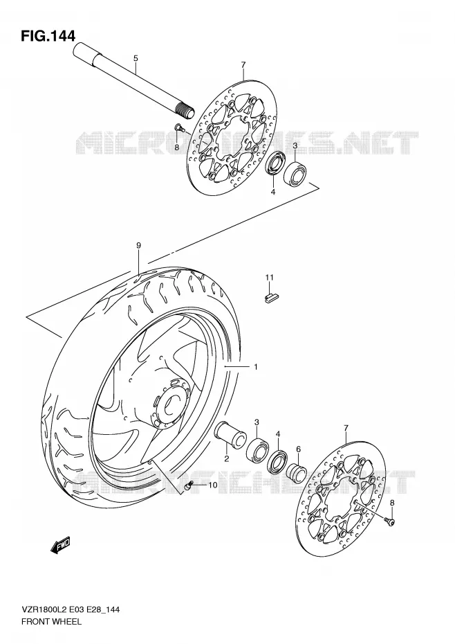 ROUE AVANT (VZR1800L2 E33) Suzuki MOTO 1800 INTRUDER 2012  VZR1800ZL2(E03)