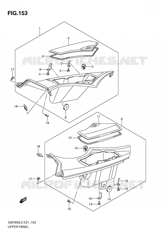 VIDE POCHE (GSF650SAL2 E21) Suzuki MOTO 650 BANDIT 2014  GSF650SAL2(E21)