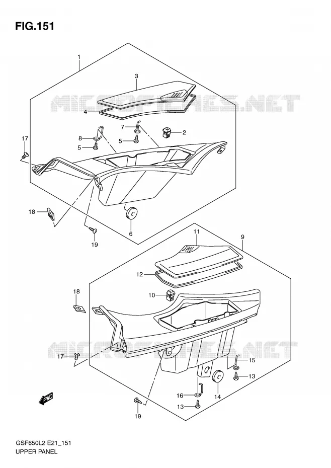 VIDE POCHE (GSF650SL2 E21) Suzuki MOTO 650 BANDIT 2012  GSF650SL2(E21)