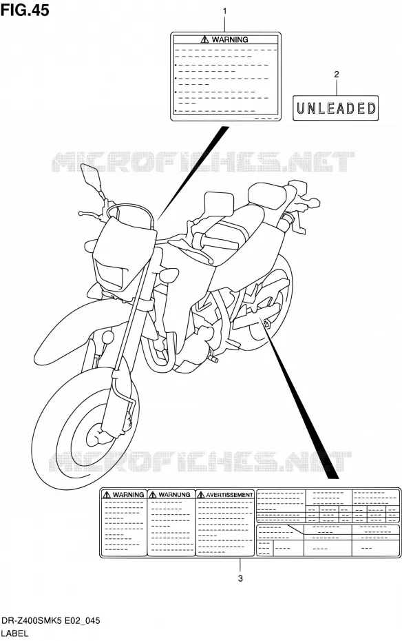ETIQUETTE Suzuki MOTO 400 DR-Z 2006  DR-Z400SMK6(E19)