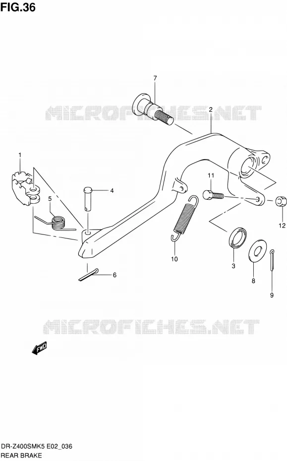 FREIN ARRIERE Suzuki MOTO 400 DR-Z 2006  DR-Z400SMK6(E24)