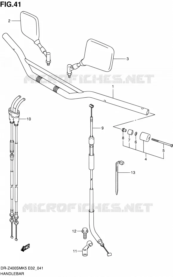 GUIDON (MODELE K5/K6) Suzuki MOTO 400 DR-Z 2006  DR-Z400SMK6(E24)