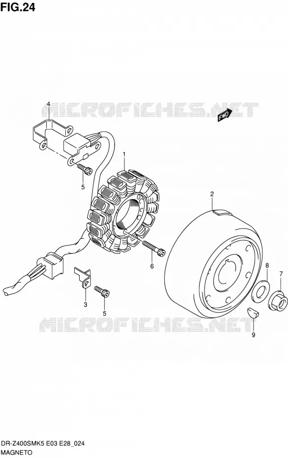 ALLUMAGE ROTOR - STATOR Suzuki MOTO 400 DR-Z 2007  DR-Z400SM K7 (E03,E28,E33)