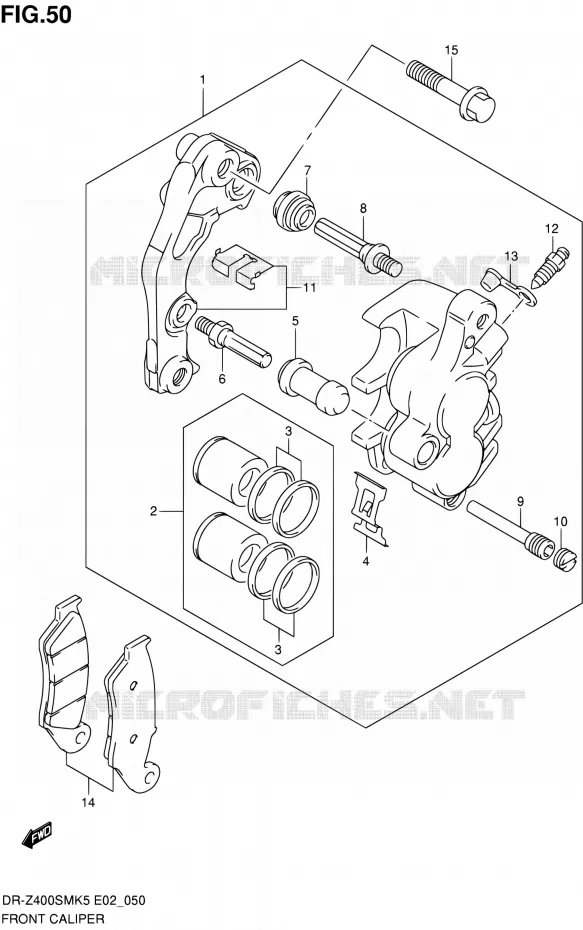 ETRIER DE FREIN AVANT Suzuki MOTO 400 DR-Z 2007  DR-Z400SMK7(E19)