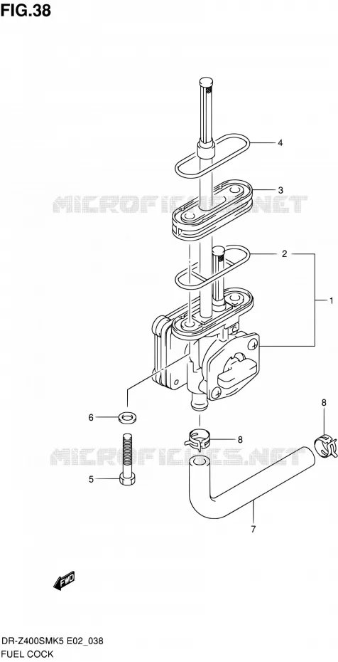 ROBINET D'ESSENCE Suzuki MOTO 400 DR-Z 2007  DR-Z400SMK7(E19)