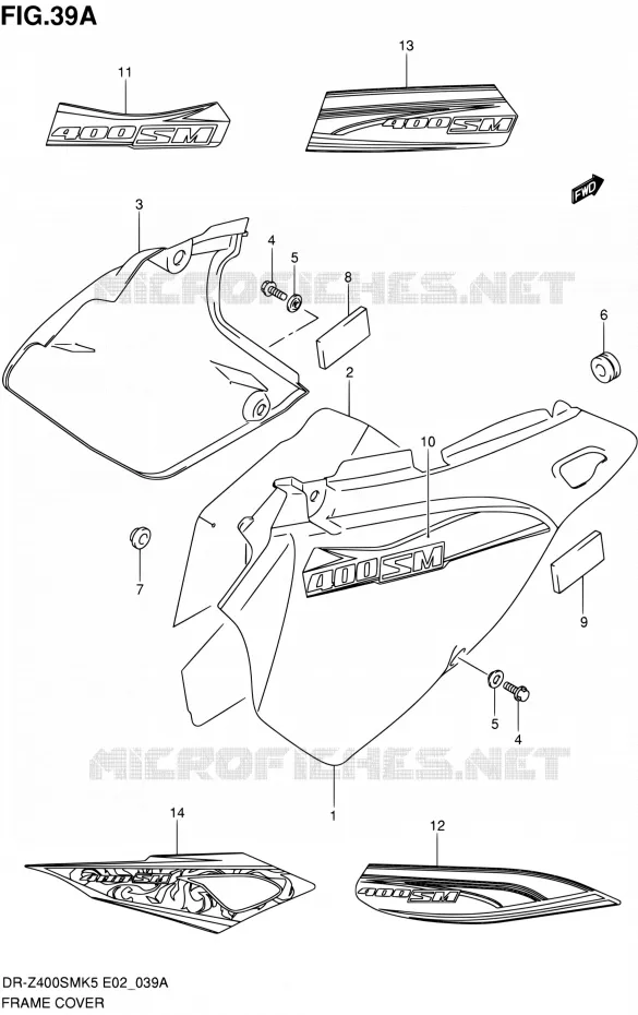 CARENAGES ARRIERE (MODEL K7/K8) Suzuki MOTO 400 DR-Z 2007  DR-Z400SMK7(E24)