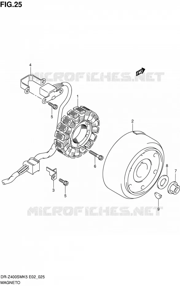 ALLUMAGE ROTOR - STATOR Suzuki MOTO 400 DR-Z 2008  DR-Z400SMK8(E19)