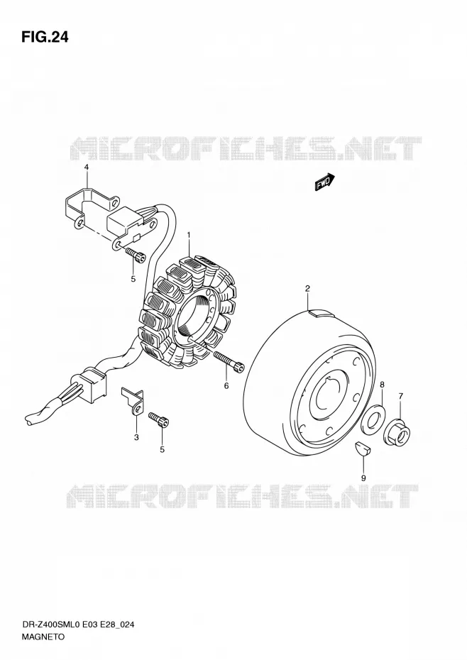 ALLUMAGE ROTOR - STATOR Suzuki MOTO 400 DR-Z 2010  DR-Z400SM L0 (E03,E28,E33)