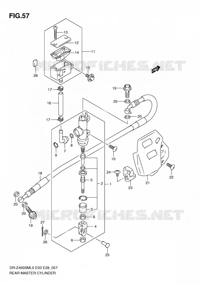 MAITRE CYLINDRE ARRIERE Suzuki MOTO 400 DR-Z 2010  DR-Z400SM L0 (E03,E28,E33)