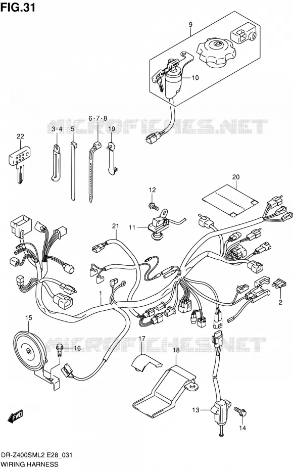 FAISCEAU ELECTRIQUE Suzuki MOTO 400 DR-Z 2012  DR-Z400SM L2 (E03,E28,E33)