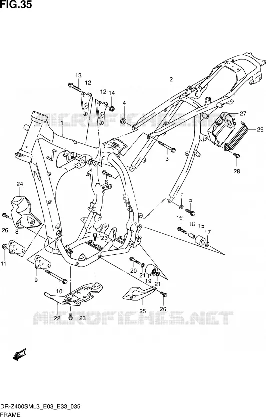 CADRE Suzuki MOTO 400 DR-Z 2013  DR-Z400SM L3 (E03,E28,E33)
