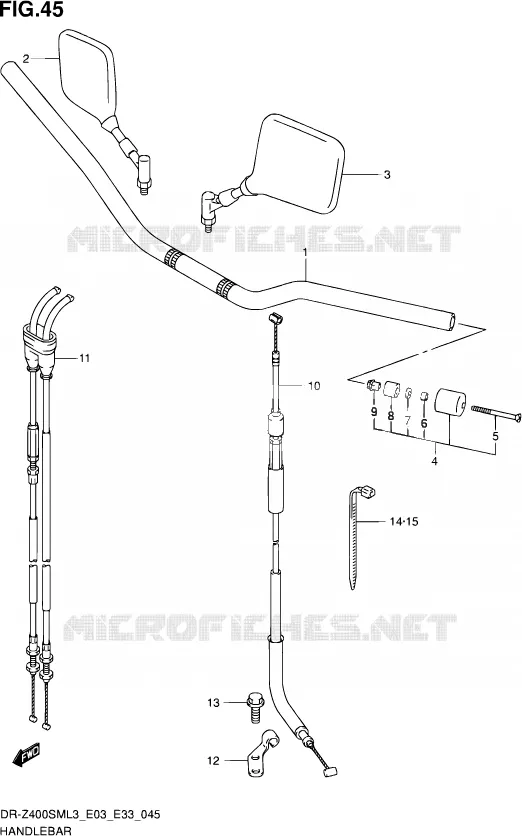 GUIDON Suzuki MOTO 400 DR-Z 2013  DR-Z400SM L3 (E03,E28,E33)