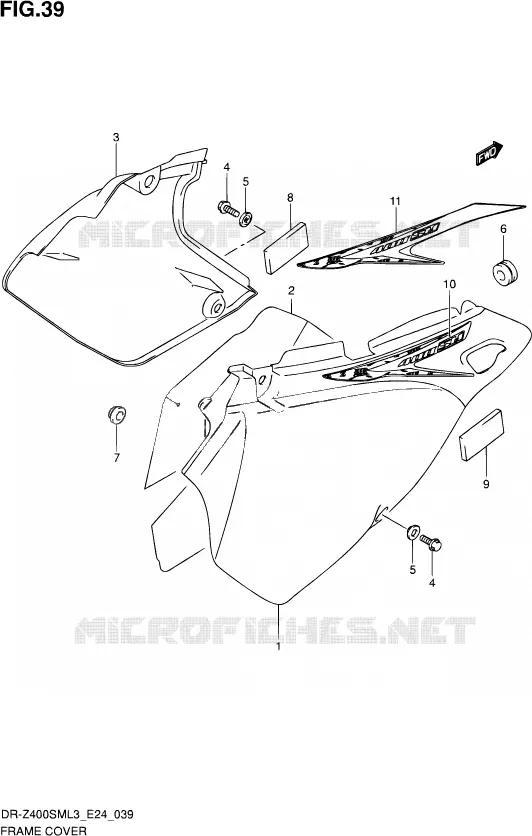CARENAGES ARRIERE Suzuki MOTO 400 DR-Z 2013  DR-Z400SM L3 (E24)