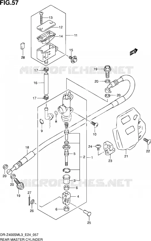 MAITRE CYLINDRE ARRIERE Suzuki MOTO 400 DR-Z 2013  DR-Z400SM L3 (E24)