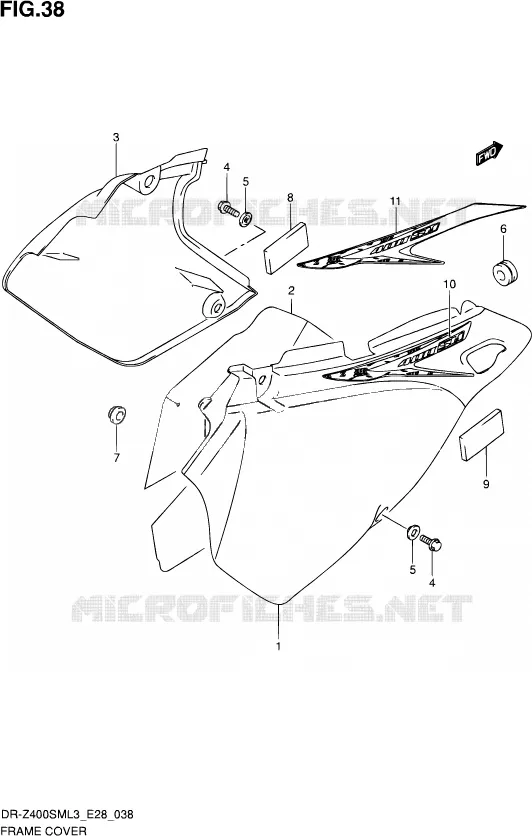CARENAGES ARRIERE Suzuki MOTO 400 DR-Z 2013  DR-Z400SM L3 (E28)