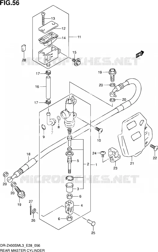 MAITRE CYLINDRE ARRIERE Suzuki MOTO 400 DR-Z 2013  DR-Z400SM L3 (E28)