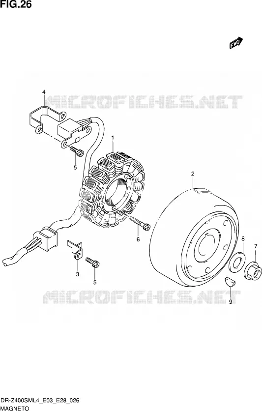 ALLUMAGE ROTOR - STATOR Suzuki MOTO 400 DR-Z 2014  DR-Z400SM L4 (E03,E28,E33)