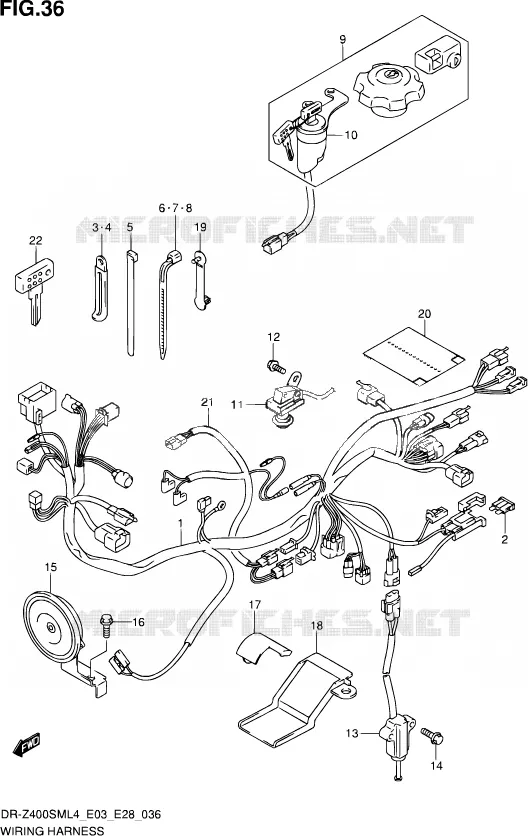 FAISCEAU ELECTRIQUE (DR-Z400SML4 E28) Suzuki MOTO 400 DR-Z 2014  DR-Z400SM L4 (E03,E28,E33)