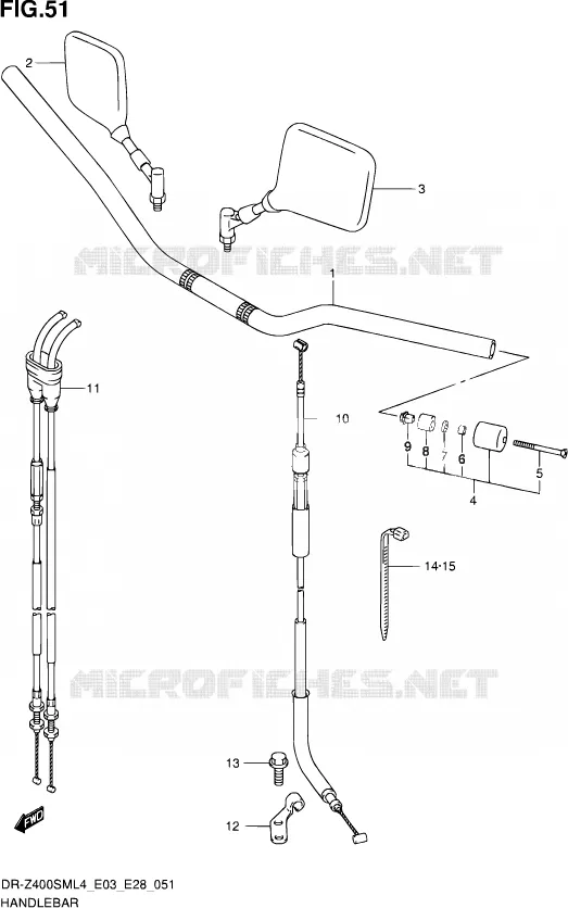 GUIDON Suzuki MOTO 400 DR-Z 2014  DR-Z400SM L4 (E03,E28,E33)