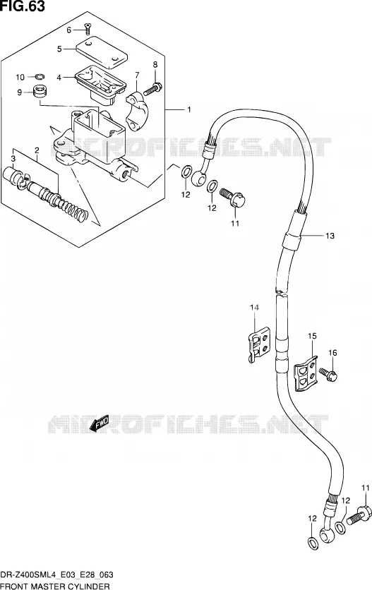 MAITRE CYLINDRE AVANT Suzuki MOTO 400 DR-Z 2014  DR-Z400SM L4 (E03,E28,E33)