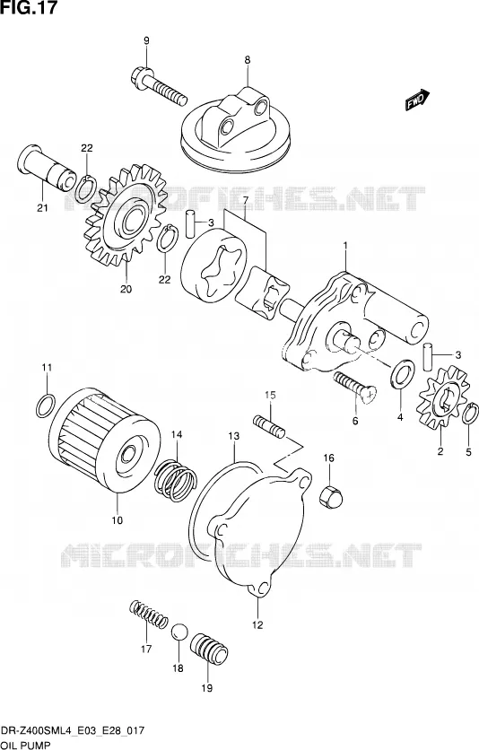 POMPE A HUILE Suzuki MOTO 400 DR-Z 2014  DR-Z400SM L4 (E03,E28,E33)