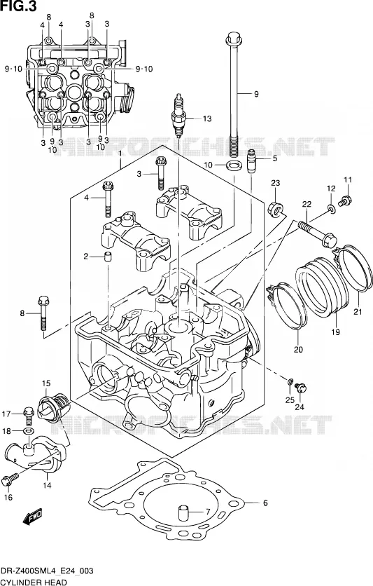 CULASSE Suzuki MOTO 400 DR-Z 2014  DR-Z400SM L4 (E24)