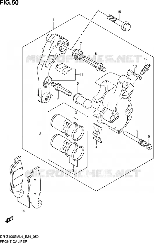 ETRIER DE FREIN AVANT Suzuki MOTO 400 DR-Z 2014  DR-Z400SM L4 (E24)