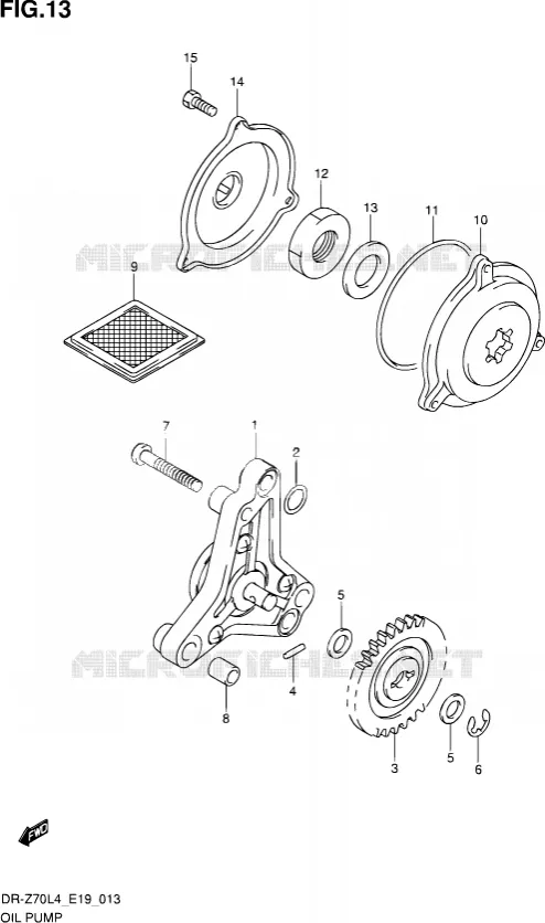 POMPE A HUILE Suzuki MOTO 70 DR-Z 2014  DR-Z70 L4 (E19)