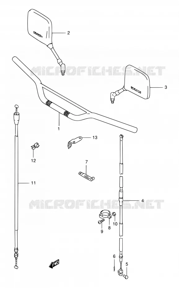 GUIDON Suzuki MOTO 125 DR 1997  DR125SEV/DR125SEUV