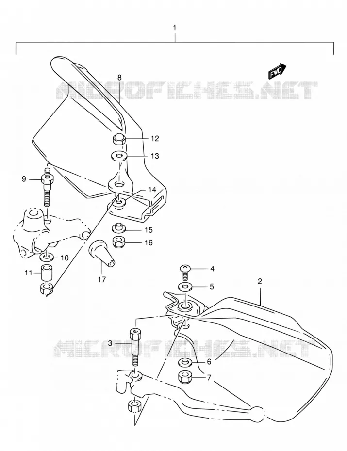 PROTEGES MAINS (OPTION)(MODELE R/S/T/V/W) Suzuki MOTO 125 DR 1997  DR125SEV/DR125SEUV