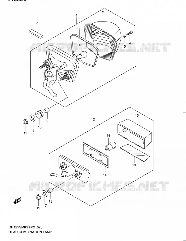 FEU ARRIERE Suzuki MOTO 125 DR 2009  DR125SMK9(E02)