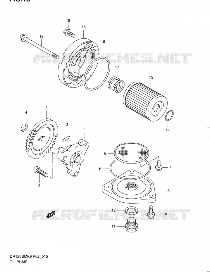POMPE A HUILE Suzuki MOTO 125 DR 2009  DR125SMK9(E19)