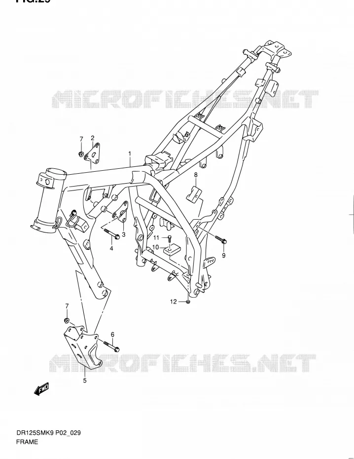CADRE Suzuki MOTO 125 DR 2010  DR125SML0(E02)