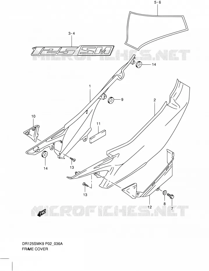 CARENAGES ARRIERE (MODEL L0) Suzuki MOTO 125 DR 2010  DR125SML0(E02)