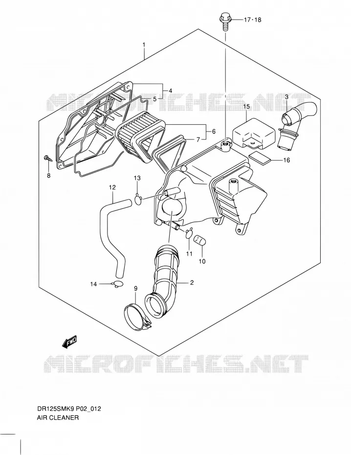 FILTRE A AIR Suzuki MOTO 125 DR 2010  DR125SML0(E02)