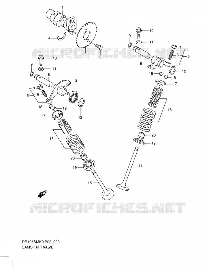 ARBRE A CAMES - VALVE Suzuki MOTO 125 DR 2010  DR125SML0(E19)