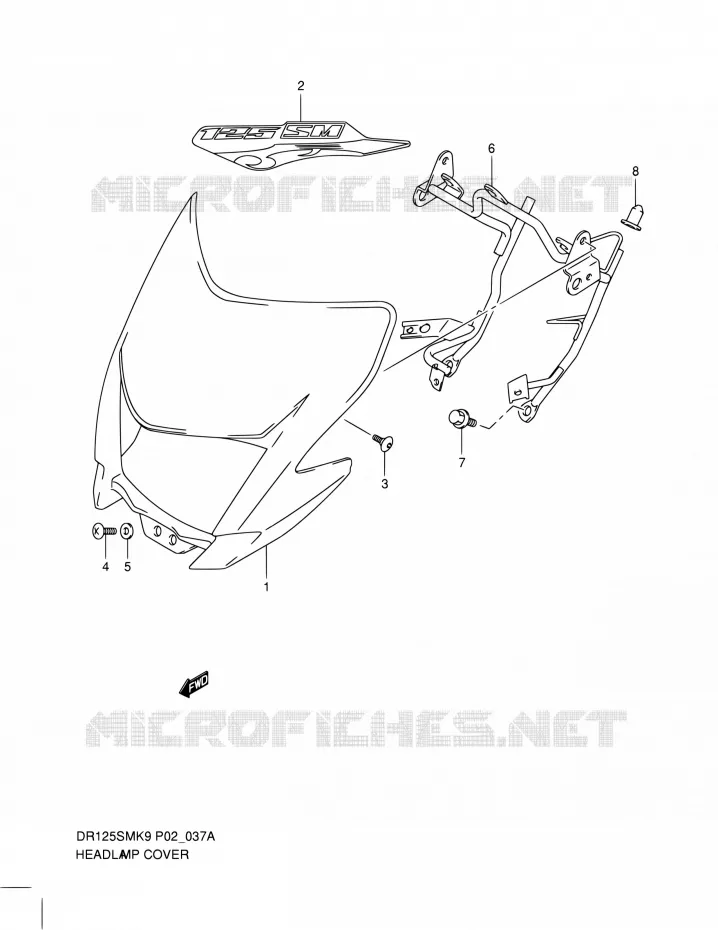 COUVERCLE DE PHARE (MODEL L0) Suzuki MOTO 125 DR 2011  DR125SML0(E19)
