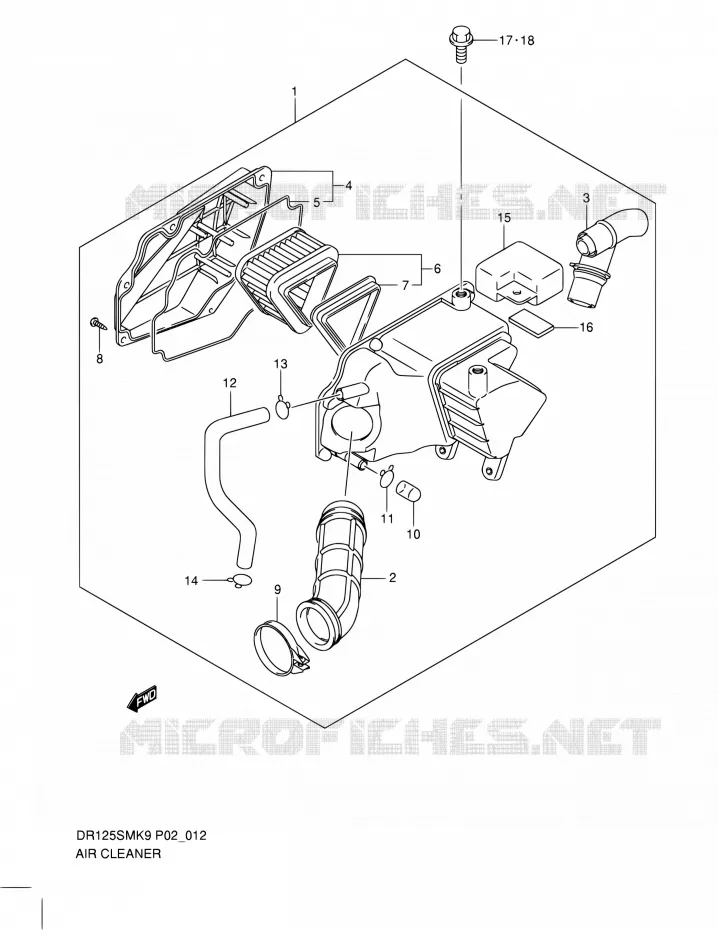 FILTRE A AIR Suzuki MOTO 125 DR 2011  DR125SML0(E19)