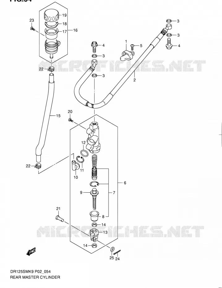 MAITRE CYLINDRE ARRIERE Suzuki MOTO 125 DR 2011  DR125SML0(E19)