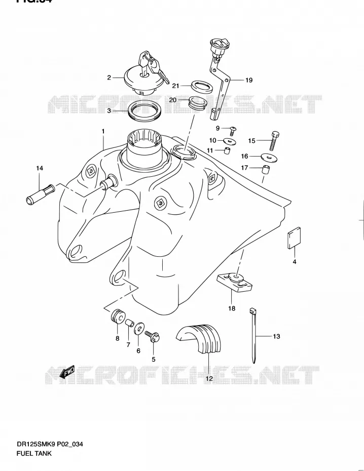 RESERVOIR D'ESSENCE Suzuki MOTO 125 DR 2010  DR125SML0(E19)