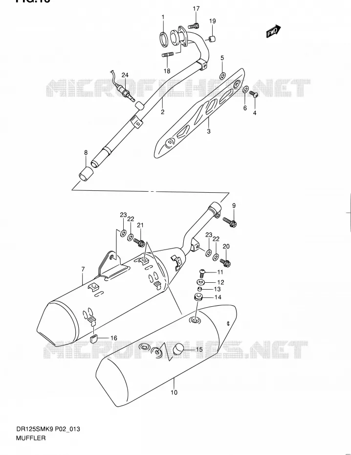 SILENCIEUX Suzuki MOTO 125 DR 2010  DR125SML0(E19)