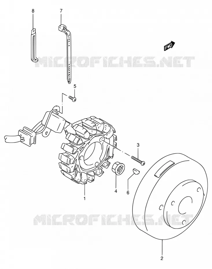 ALLUMAGE ROTOR - STATOR Suzuki MOTO 200 DR 2002  DR200SE K2 (E06,E24)