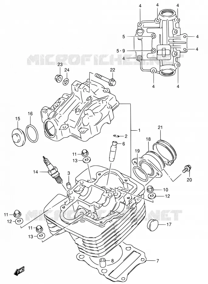 CULASSE Suzuki MOTO 200 DR 2002  DR200SE K2 (E06,E24)