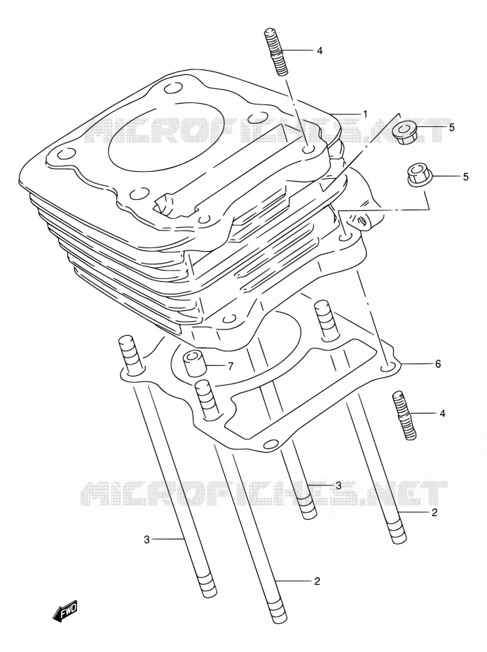 CYLINDRE Suzuki MOTO 200 DR 2002  DR200SE K2 (E06,E24)