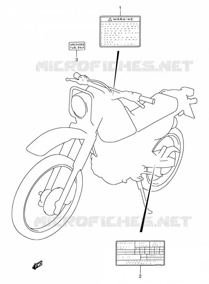 ETIQUETTE Suzuki MOTO 200 DR 2002  DR200SE K2 (E06,E24)