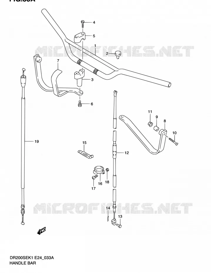 GUIDON (MODELE K2/K3/K4/K5 E24) Suzuki MOTO 200 DR 2002  DR200SE K2 (E06,E24)