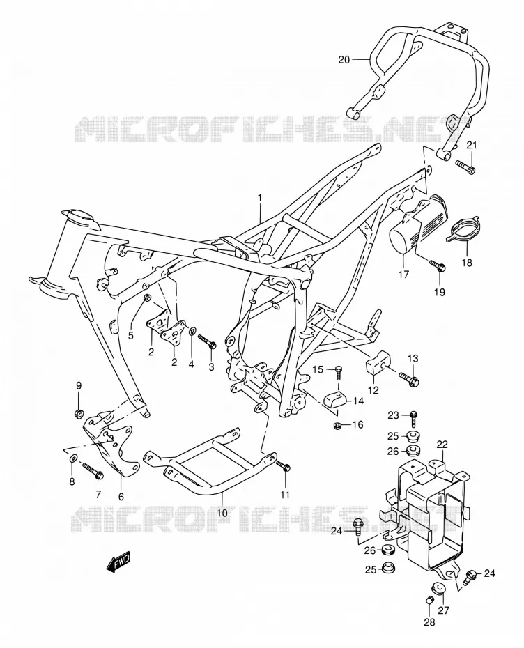 CADRE Suzuki MOTO 200 DR 2003  DR200SE K3 (E03,E28,E33)