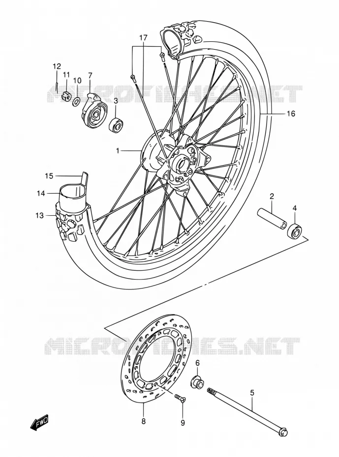 ROUE AVANT Suzuki MOTO 200 DR 2003  DR200SE K3 (E03,E28,E33)