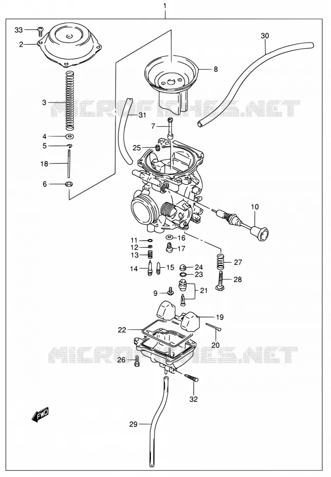 CARBURATEUR Suzuki MOTO 200 DR 2003  DR200SE K3 (E06,E24)