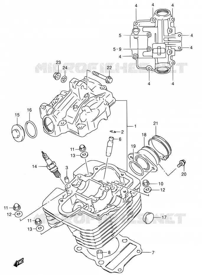 CULASSE Suzuki MOTO 200 DR 2003  DR200SE K3 (E06,E24)